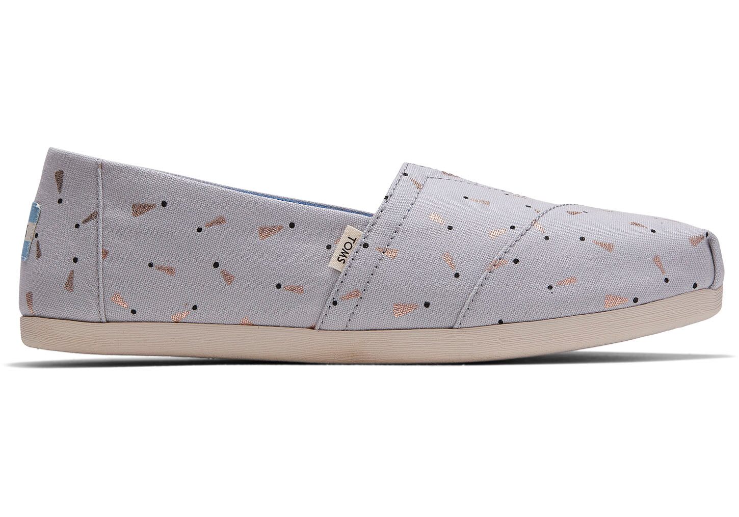 Toms Exclamation Dot Print Classics - Womens Alpargata Espadrilles - Grey - NZ - 650384YZU